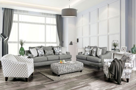 SM8330 Transitional Style Sofa & Loveseat Bluish Gray Fabric Verne Collection By Furniture of America