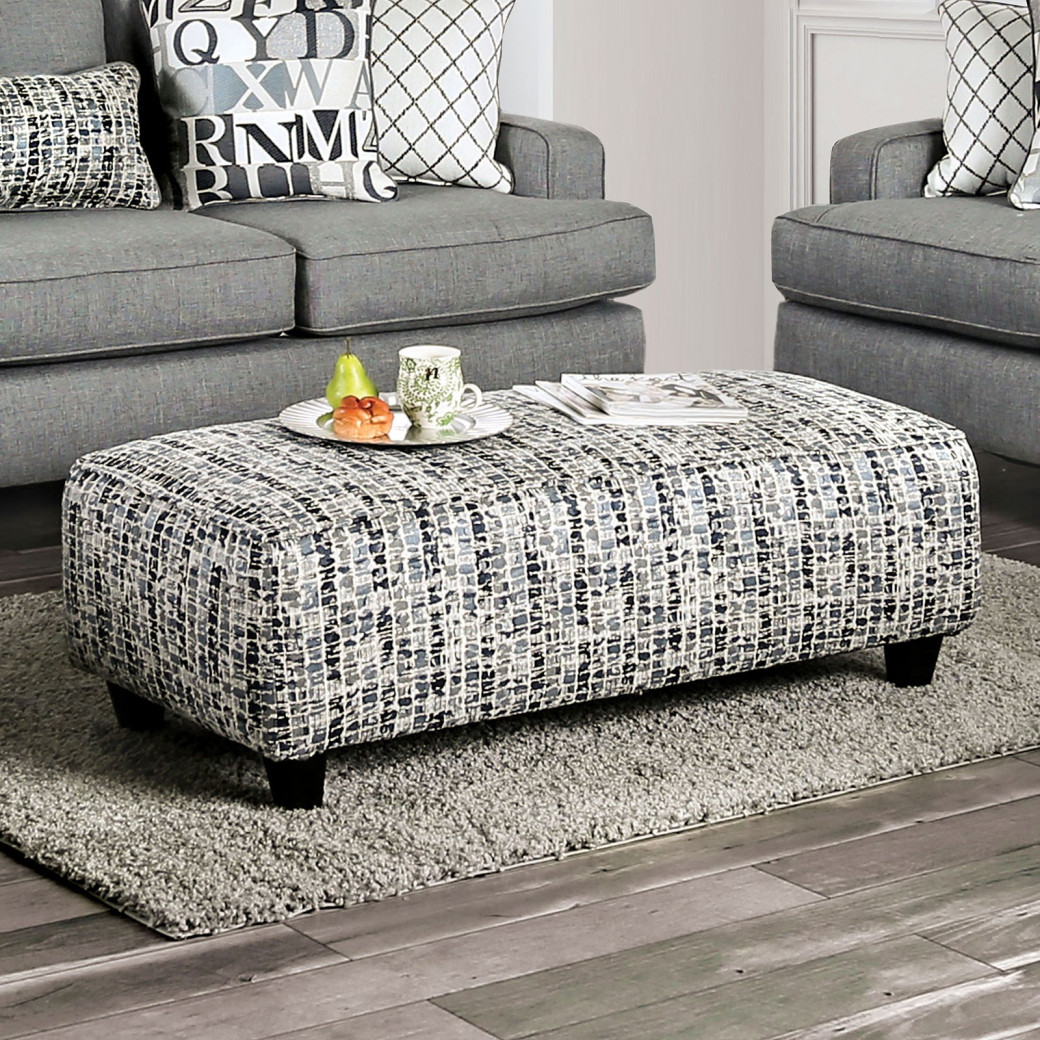 SM8330 Transitional Style Sofa & Loveseat Bluish Gray Fabric Verne Collection By Furniture of America
