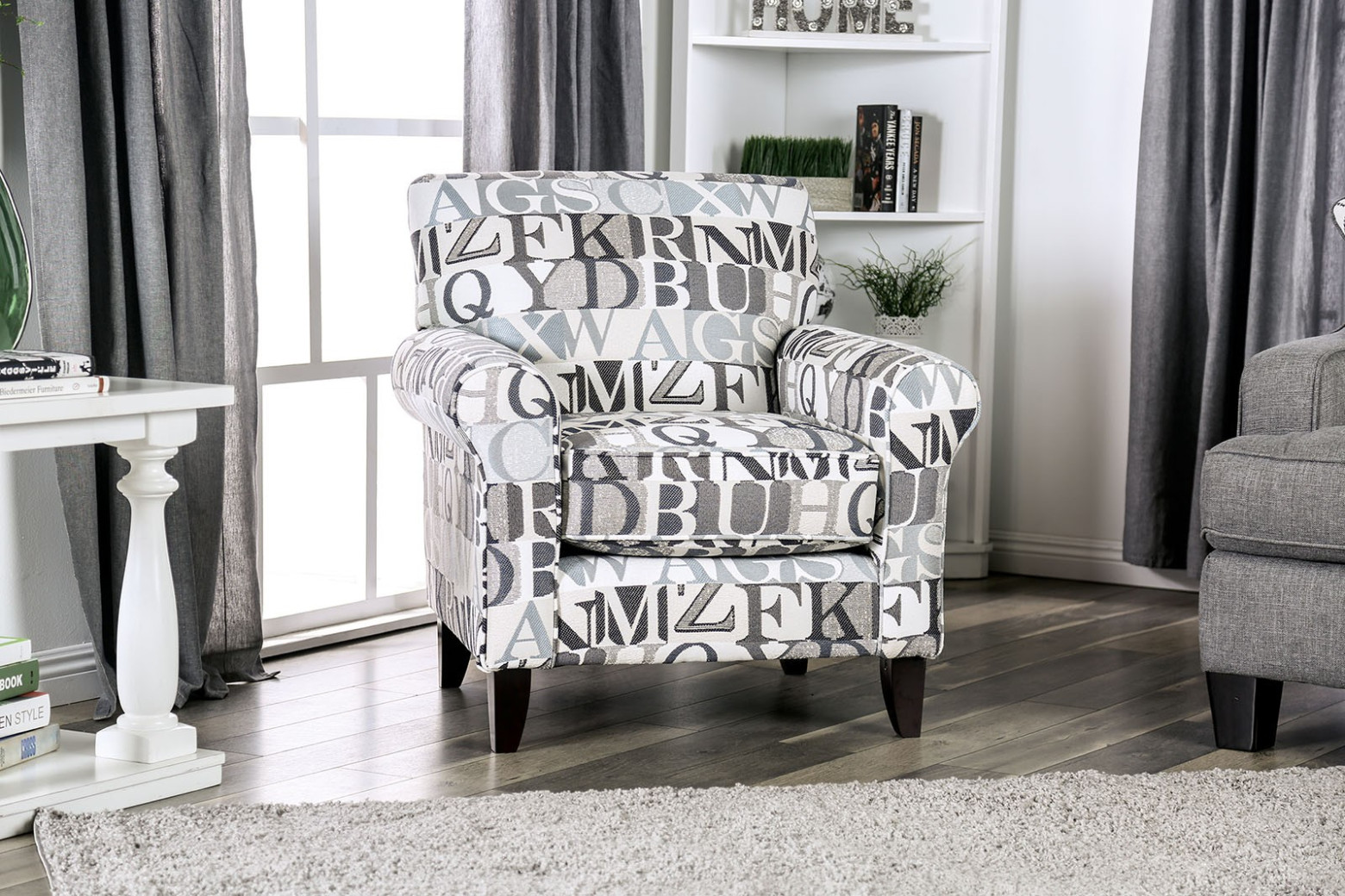 SM8330 Transitional Style Sofa & Loveseat Bluish Gray Fabric Verne Collection By Furniture of America