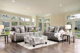 SM5142GY Transitional Style Sofa & Loveseat Gray/Brown Bonaventura Collection By Furniture of America