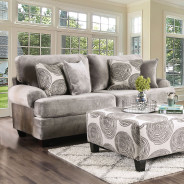 SM5142GY Transitional Style Sofa & Loveseat Gray/Brown Bonaventura Collection By Furniture of America