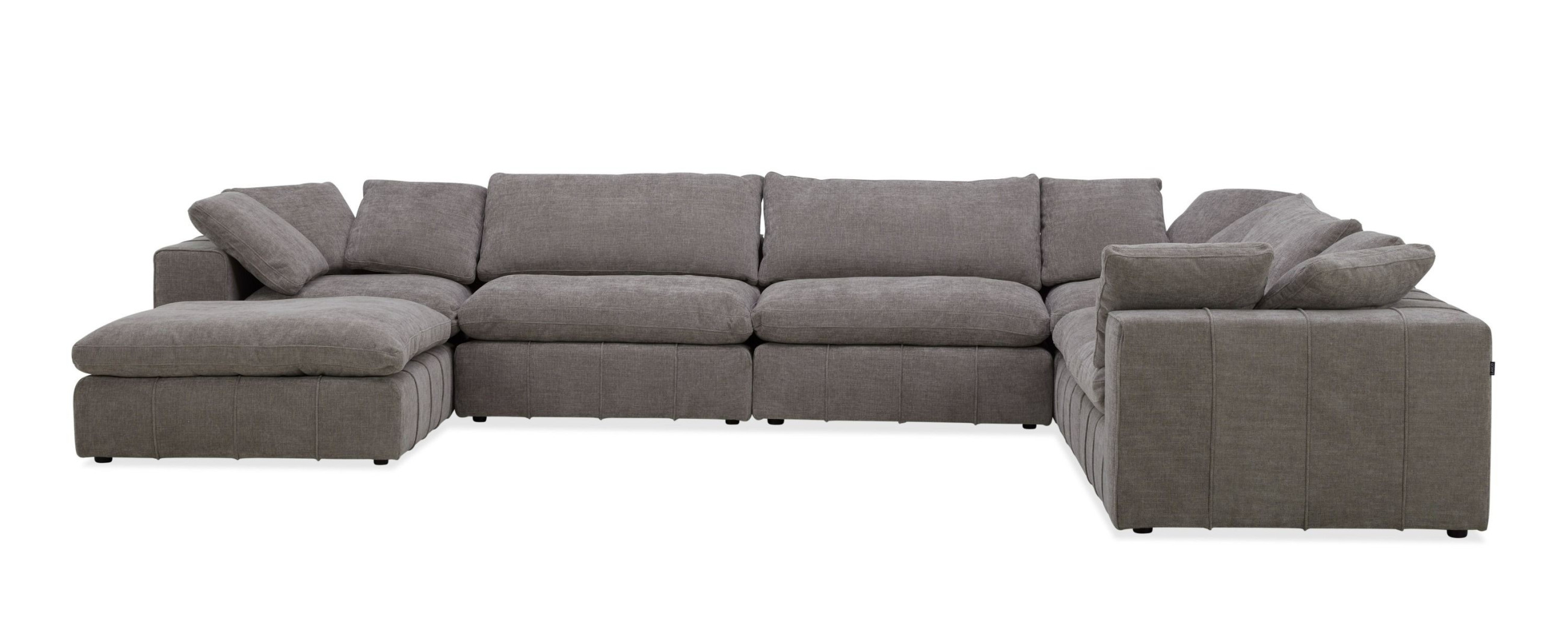 81885 Divani Casa Vicki - Modern Grey Fabric Modular Sectional Sofa + Ottoman By VIG Furniture