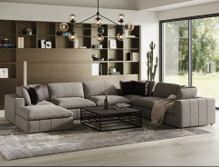 81885 Divani Casa Vicki - Modern Grey Fabric Modular Sectional Sofa + Ottoman By VIG Furniture