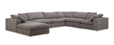81885 Divani Casa Vicki - Modern Grey Fabric Modular Sectional Sofa + Ottoman By VIG Furniture