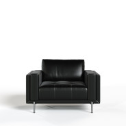 82812 Divani Casa Schmidt - Modern Black Leather Sofa + 2 Chairs by VIG Furniture