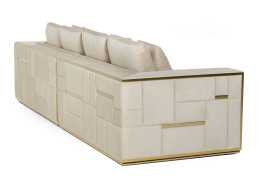 77284A Divani Casa Mobray - Glam Beige and Gold Fabric Sofa By VIG Furniture