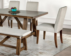 FM3422BR-T 6PC Dining set Rustic Brown Finish Losone Collection By Furniture of America