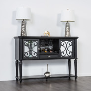 FM3416BK 7PC Dining Set Contemporary Style Black Finish Hannoria Collection By Furniture of America