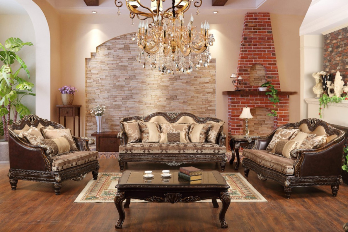 Alexa Collection Traditional Style Sofa & Loveseat by Cosmos Furniture