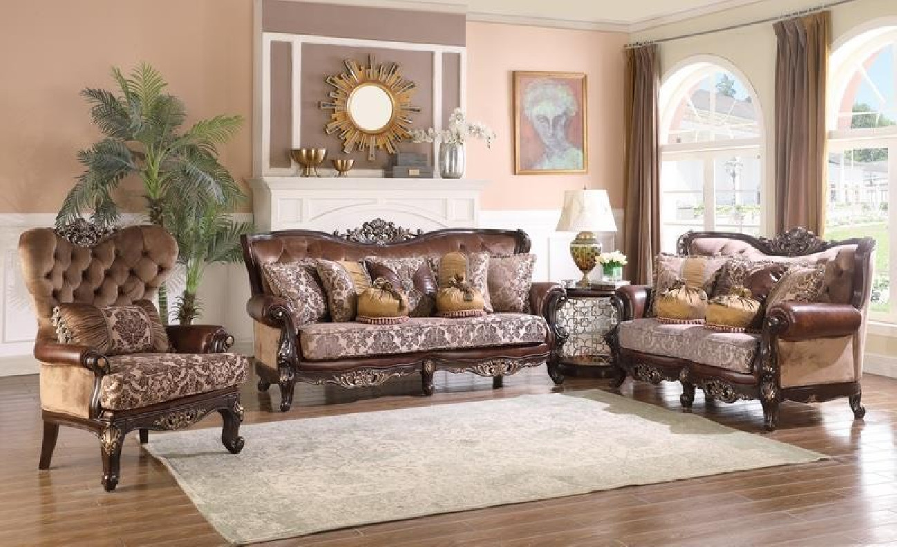Phoenix Collection Traditional Style Sofa & Loveseat by Cosmos Furniture