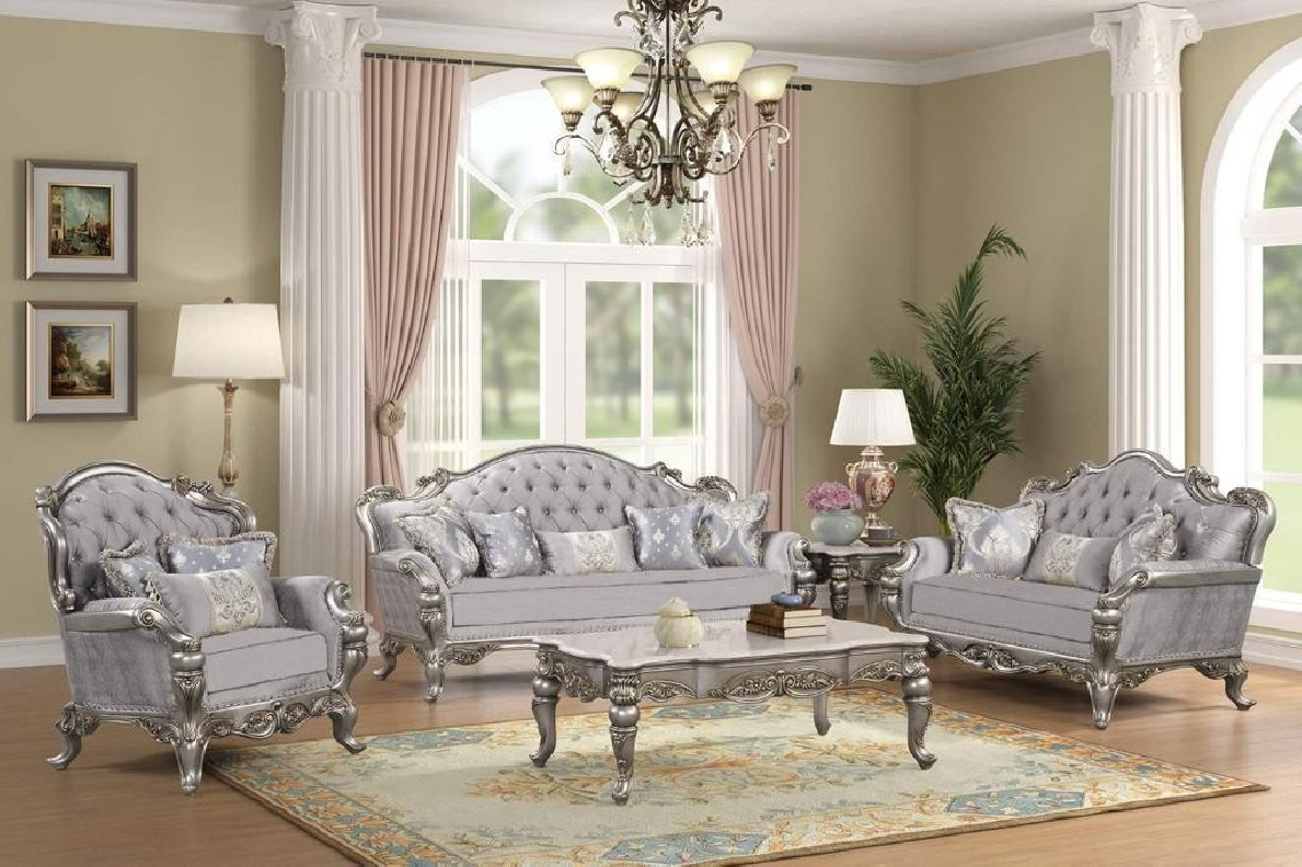 Violet Collection Traditional Style Sofa & Loveseat by Cosmos Furniture