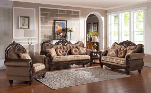 Zoya  Collection Traditional Style Sofa & Loveseat by Cosmos Furniture