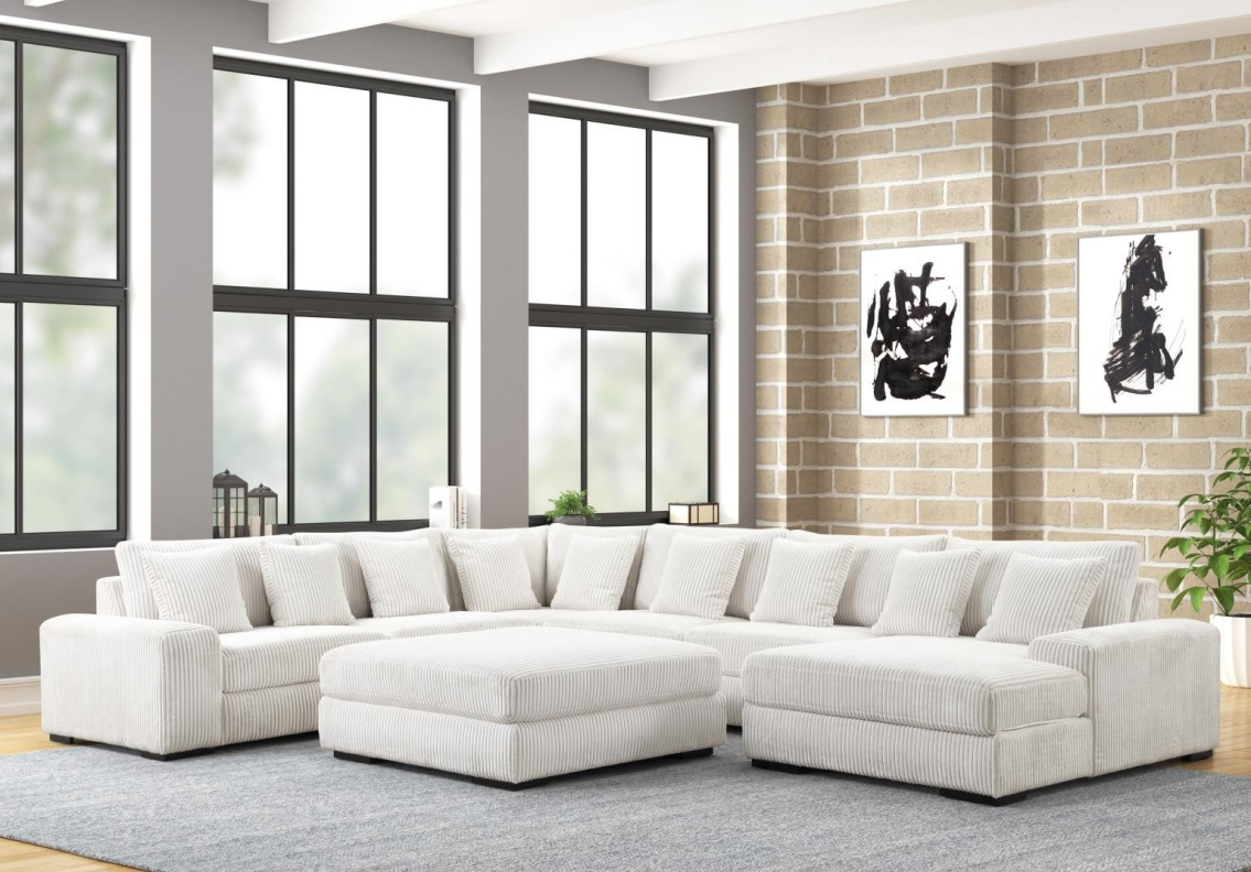 Bella Beige 6PC Sectional Modern Style By Cosmos Furniture