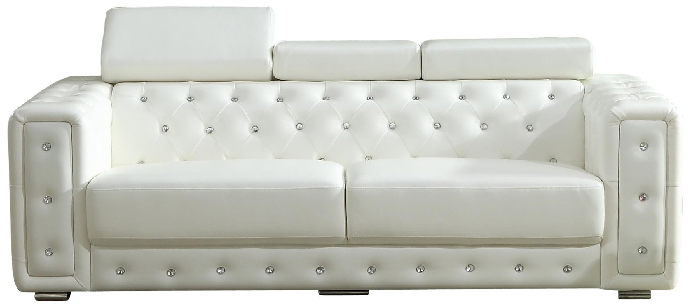 Charlise White Fabric Modern Style Sofa & Loveseat by Cosmos Furniture