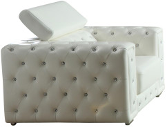 Charlise White Fabric Modern Style Sofa & Loveseat by Cosmos Furniture