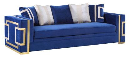 Lawrence Blue Collection Modern Style Sofa & Loveseat by Cosmos Furniture
