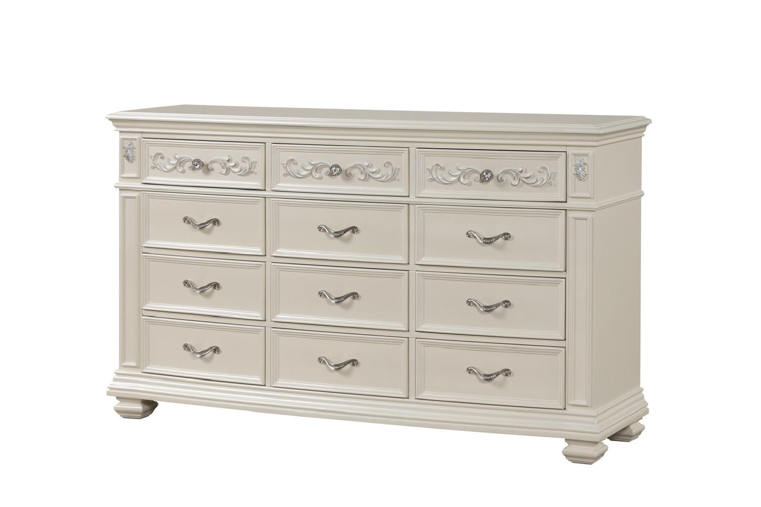 Valentina White Queen Bed Traditional Style Collection By Cosmos Furniture