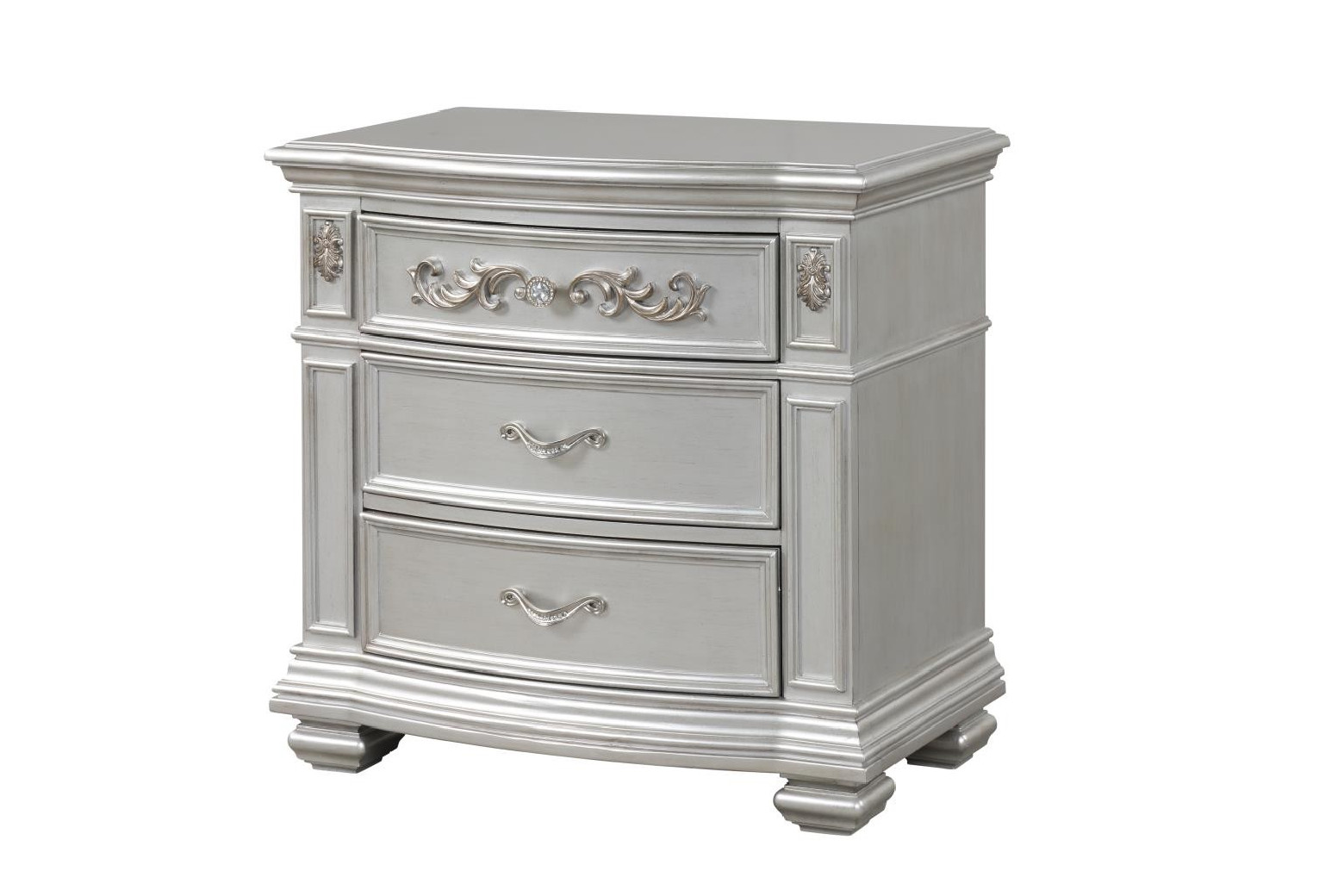 Valentina Silver Queen Bed Traditional Style Collection By Cosmos Furniture