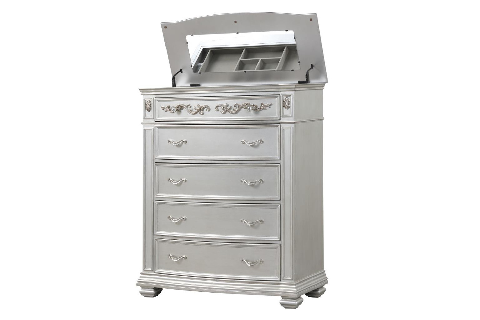 Valentina Silver Queen Bed Traditional Style Collection By Cosmos Furniture