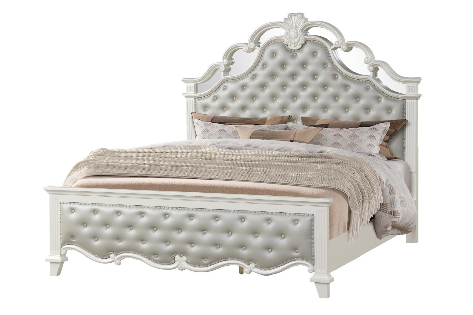 Sonia Pearl Queen Bed Contemporary Style Collection By Cosmos Furniture