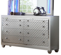 Shiney Silver Queen Bed Traditional Style Collection By Cosmos Furniture