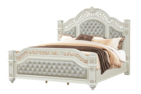 Marya White  Queen Bed Traditional Style Collection By Cosmos Furniture