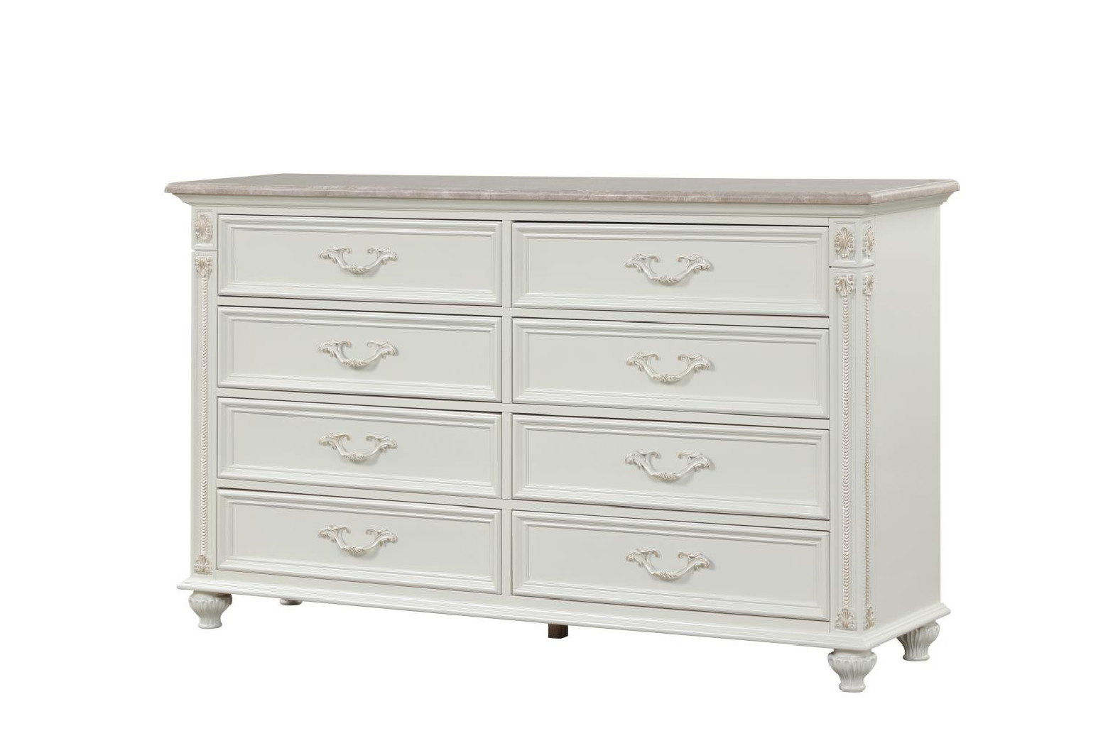 Marya White  Queen Bed Traditional Style Collection By Cosmos Furniture