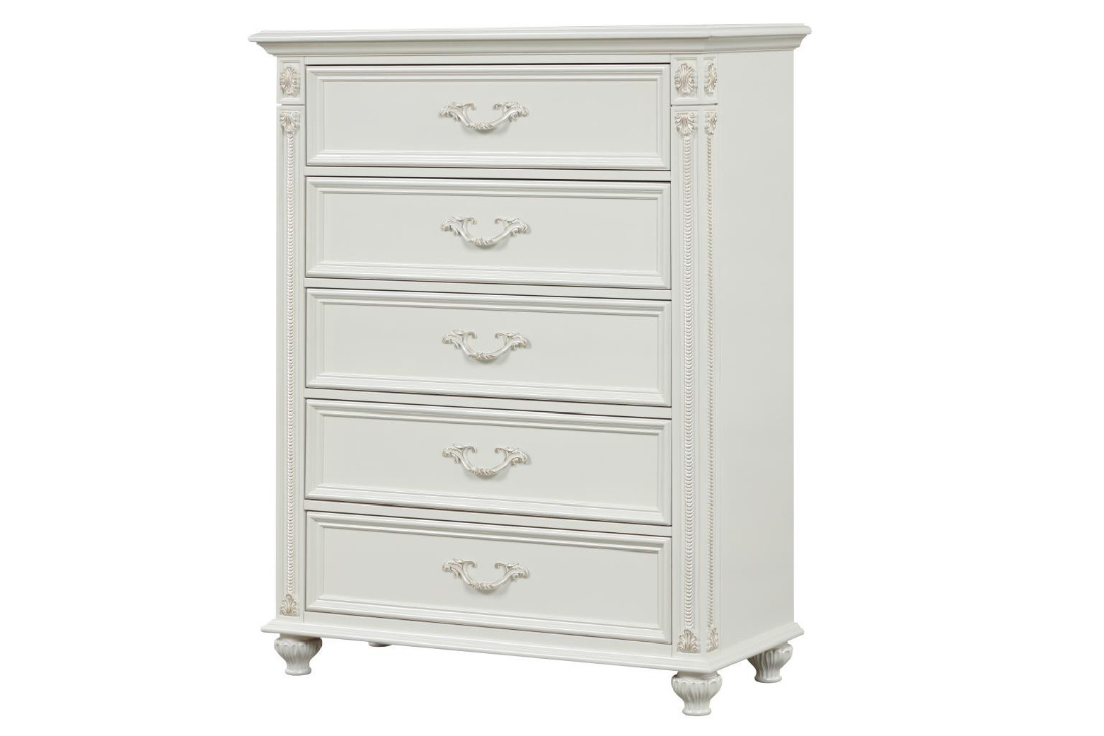 Marya White  Queen Bed Traditional Style Collection By Cosmos Furniture