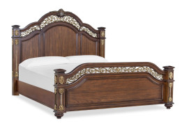 Marya Cherry Queen Bed Traditional Style Collection By Cosmos Furniture