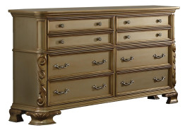 Miranda Gold Queen Bed Traditional Style Collection By Cosmos Furniture