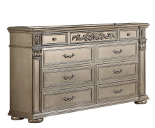 Platinum Silver Queen Bed Traditional Style Collection By Cosmos Furniture