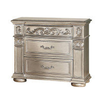 Platinum Silver Queen Bed Traditional Style Collection By Cosmos Furniture