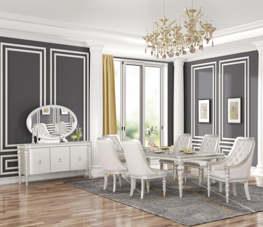 Elena 7PC Dining Set Traditional Collection By Cosmos Furniture