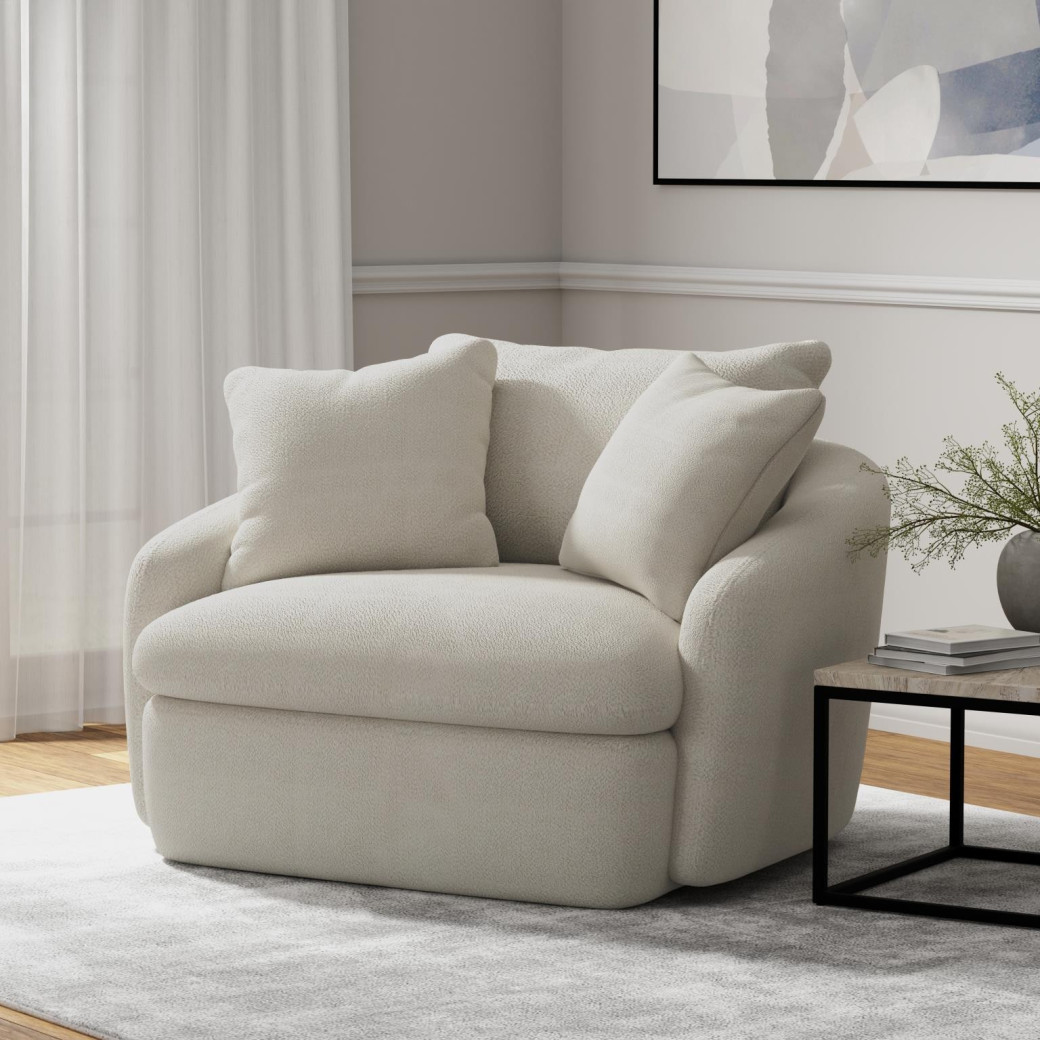 Boomer - Utopia Sand Large Swivel Chair w/ 2 toss plws by Parker House