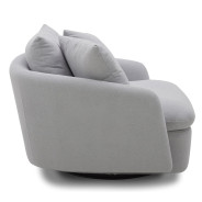 Boomer– Dame Dove Large Swivel Chair w/ 2 toss plws
