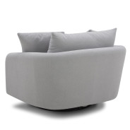 Boomer– Dame Dove Large Swivel Chair w/ 2 toss plws