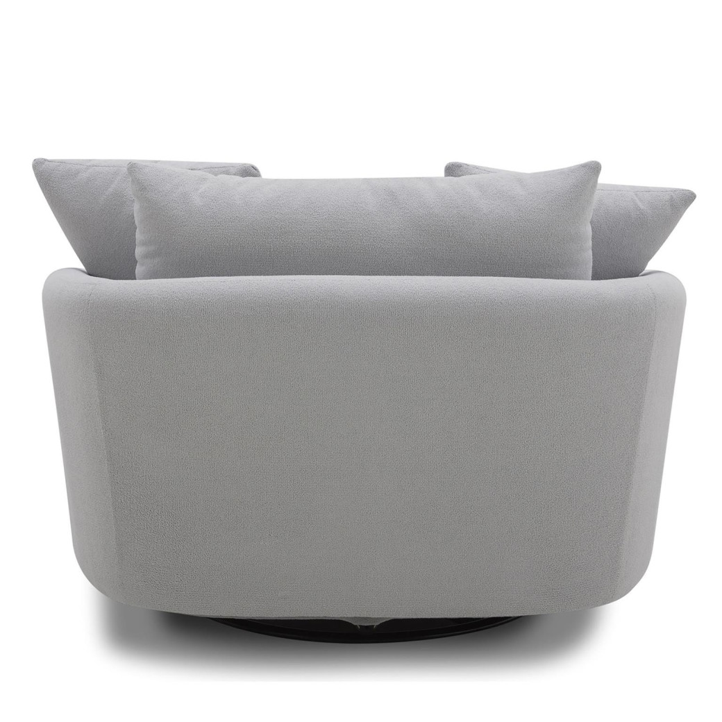 Boomer– Dame Dove Large Swivel Chair w/ 2 toss plws