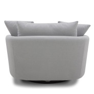 Boomer– Dame Dove Large Swivel Chair w/ 2 toss plws