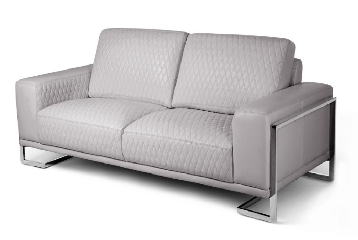 MiaBella Gianna Loveseat L.Gray Stainless Steel By Michael Amini