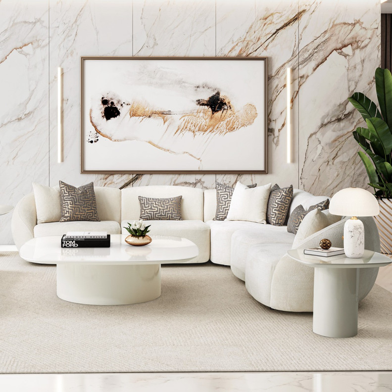 5 PC Sectional Set Le Montreaux Collection By Michael Amini LFR-MTRX5PC-GNA-000