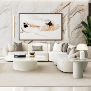 5 PC Sectional Set Le Montreaux Collection By Michael Amini LFR-MTRX5PC-GNA-000