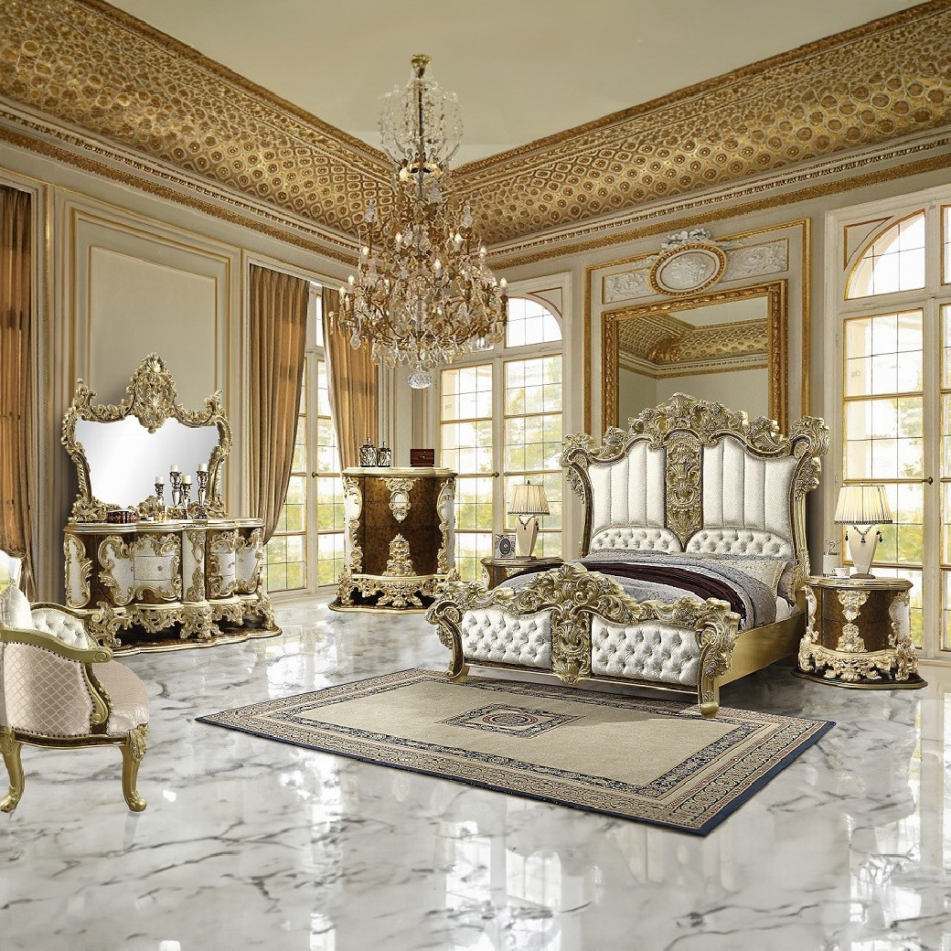 BD20007 Antique Gold & Brown Finish Bench Desiderius Collection By Acme Furniture