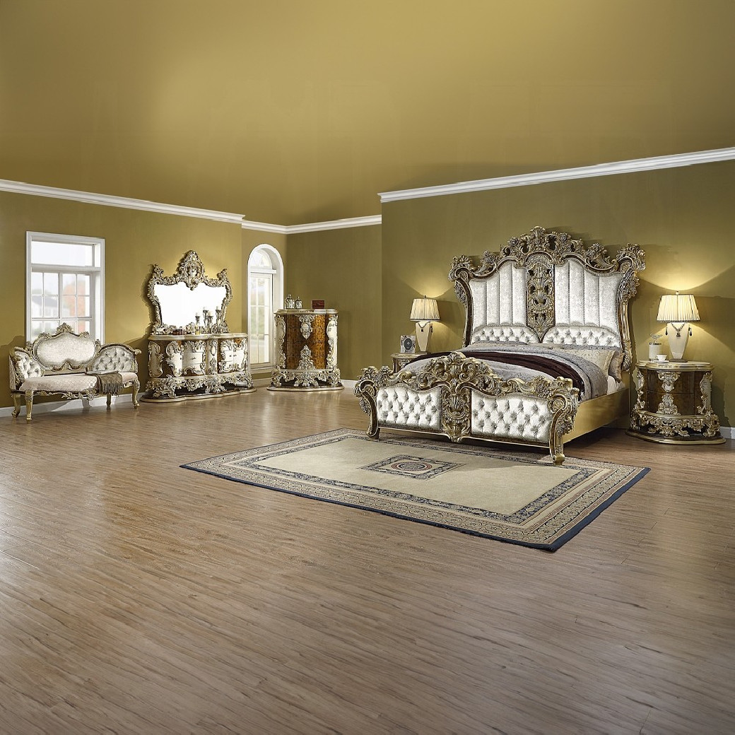BD20007 Antique Gold & Brown Finish Bench Desiderius Collection By Acme Furniture