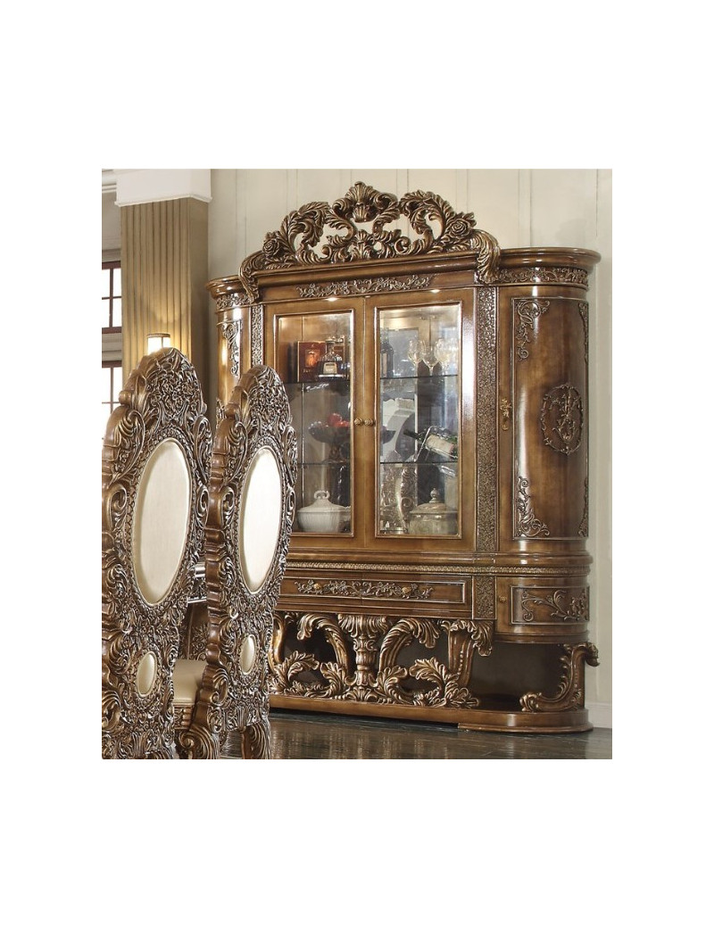 DN00477 7PC Dining Set Bronze Finish Constantine Collection By Acme Furniture