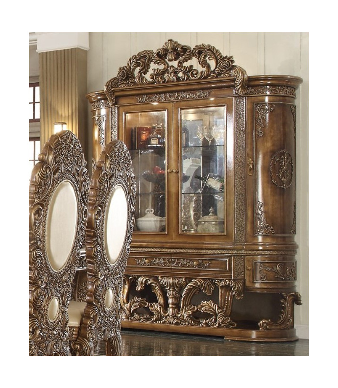 DN00480 Curio Constantine Collection Brown & Gold Finish By Acme Furniture