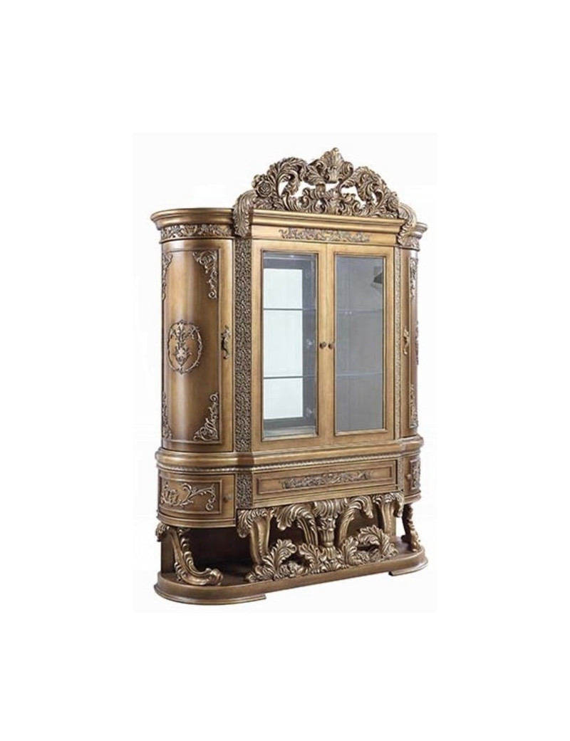DN00480 Curio Constantine Collection Brown & Gold Finish By Acme Furniture