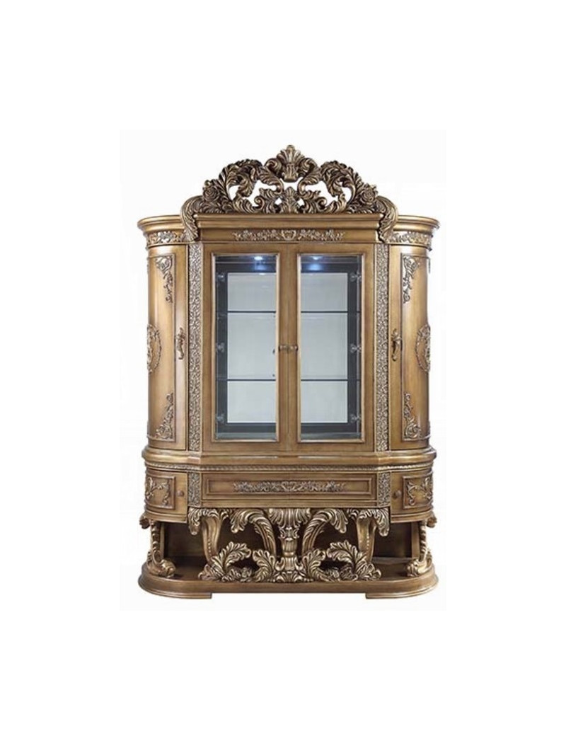 DN00480 Curio Constantine Collection Brown & Gold Finish By Acme Furniture