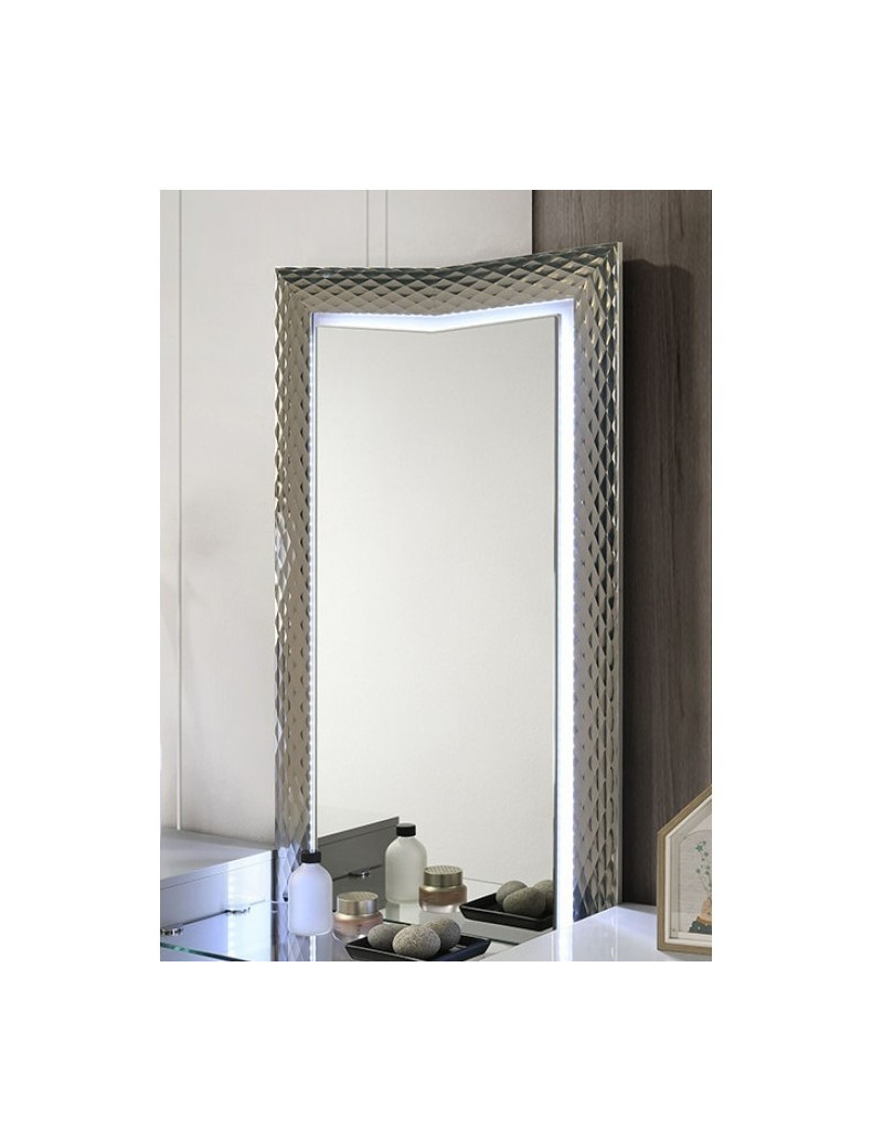 FM7251GY-V-SET Vanity Set Satin Fabric, Solid Wood Ventor Collection by Furniture of America