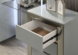 FM7251GY-V-SET Vanity Set Satin Fabric, Solid Wood Ventor Collection by Furniture of America