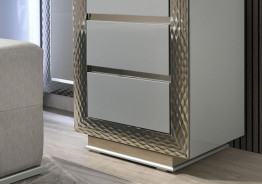FM7251GY-V-SET Vanity Set Satin Fabric, Solid Wood Ventor Collection by Furniture of America